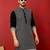 Georgette sequins & thread work embroidered black kurta