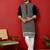 Georgette sequins & thread work embroidered black kurta