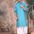 blue cotton textured kurta pajama for mens