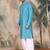 blue cotton textured kurta pajama for mens