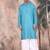 blue cotton textured kurta pajama for mens