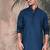 Blue cotton textured kurta pajama for mens
