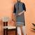 Georgette sequins & thread work embroidered blue kurta