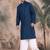Blue cotton textured kurta pajama for mens