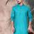 teal blue cotton textured kurta pajama for mens