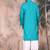 teal blue cotton textured kurta pajama for mens