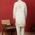 Cotton silk embroidered festive cream kurta