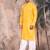 yellow cotton textured kurta pajama for mens