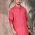 Pink cotton textured kurta pajama for mens