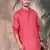 Pink cotton textured kurta pajama for mens