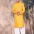 Yellow cotton textured kurta pajama for mens
