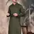 Olive cotton textured kurta pajama for mens