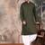 Olive cotton textured kurta pajama for mens