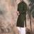 Olive cotton textured kurta pajama for mens
