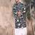 Deep blue silk blend chikankari kurta pajama for mens