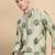 Green silk blend sequins kurta pajama for mens