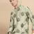 Green silk blend sequins kurta pajama for mens
