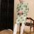 Green silk blend sequins kurta pajama for mens