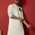 Cotton silk beads work animal motifs cream kurta