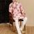 Peach silk blend sequins kurta pajama for mens