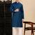 Blue cotton solid kurta pajama for mens