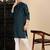 Denim blue cotton solid kurta pajama for mens