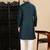 Denim blue cotton solid kurta pajama for mens