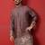 Thread & zari embroidered cotton silk mauve kurta