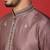 Thread & zari embroidered cotton silk mauve kurta