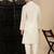 Off white cotton solid kurta pajama for mens