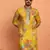 Silk yoke design floral mirror work mustard kurta