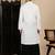 White cotton solid kurta pajama for mens