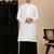 White cotton solid kurta pajama for mens