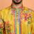 Silk yoke design floral mirror work mustard kurta
