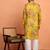 Silk yoke design floral mirror work mustard kurta
