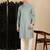 sea green cotton textured kurta pajama for mens
