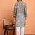 Silk yoke design floral mirror work grey kurta