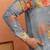Silk yoke design floral mirror work grey kurta