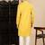 yellow cotton textured kurta pajama for mens