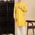 yellow cotton textured kurta pajama for mens