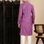 Mauve cotton textured kurta pajama for mens