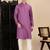 Mauve cotton textured kurta pajama for mens