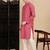 Pink cotton textured kurta pajama for mens