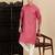 Pink cotton textured kurta pajama for mens