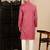Pink cotton textured kurta pajama for mens