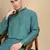 Green cotton textured kurta pajama for mens