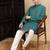 Green cotton textured kurta pajama for mens