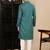 Green cotton textured kurta pajama for mens