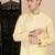Beige cotton textured kurta pajama for mens