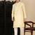 Beige cotton textured kurta pajama for mens